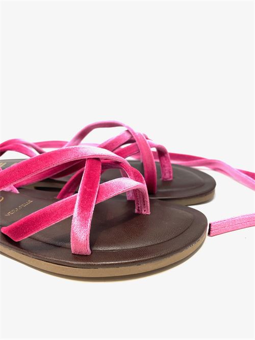 Sandalo donna in velluto IL LACCIO | 2285VELLUTOFUCSIA